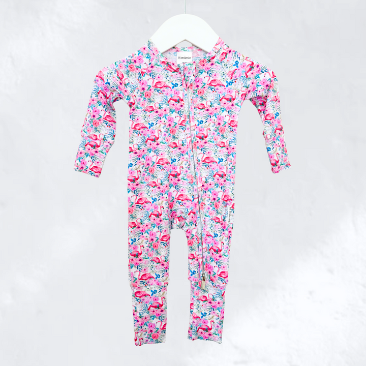 Zipper Onesie - PINK FLAMINGO (PRE-ORDER)