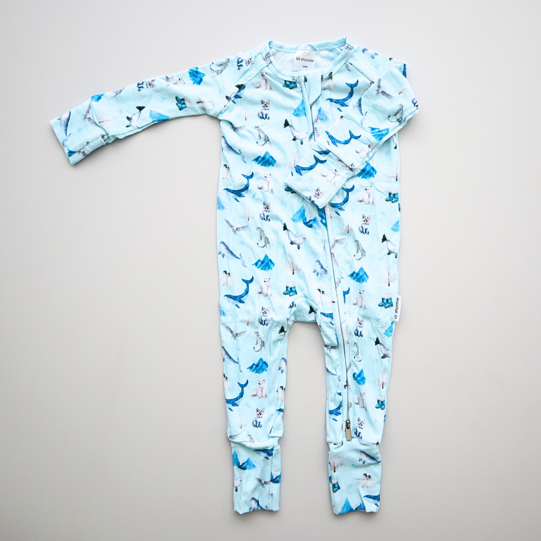 Zipper Onesie - Arctic Animals