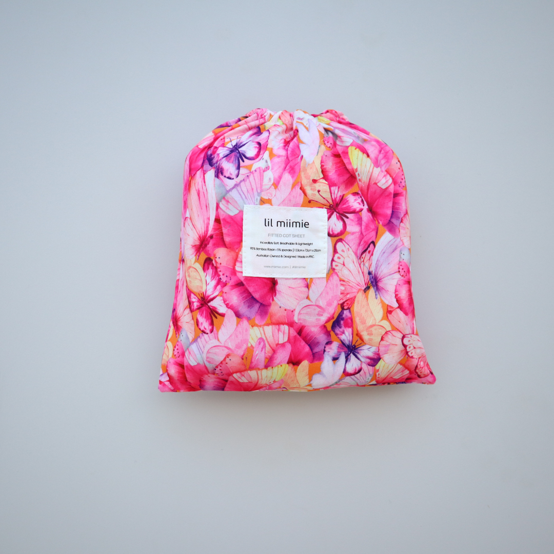 Cot Sheet Butterfly Dreams – Lil Miimie - Main Image