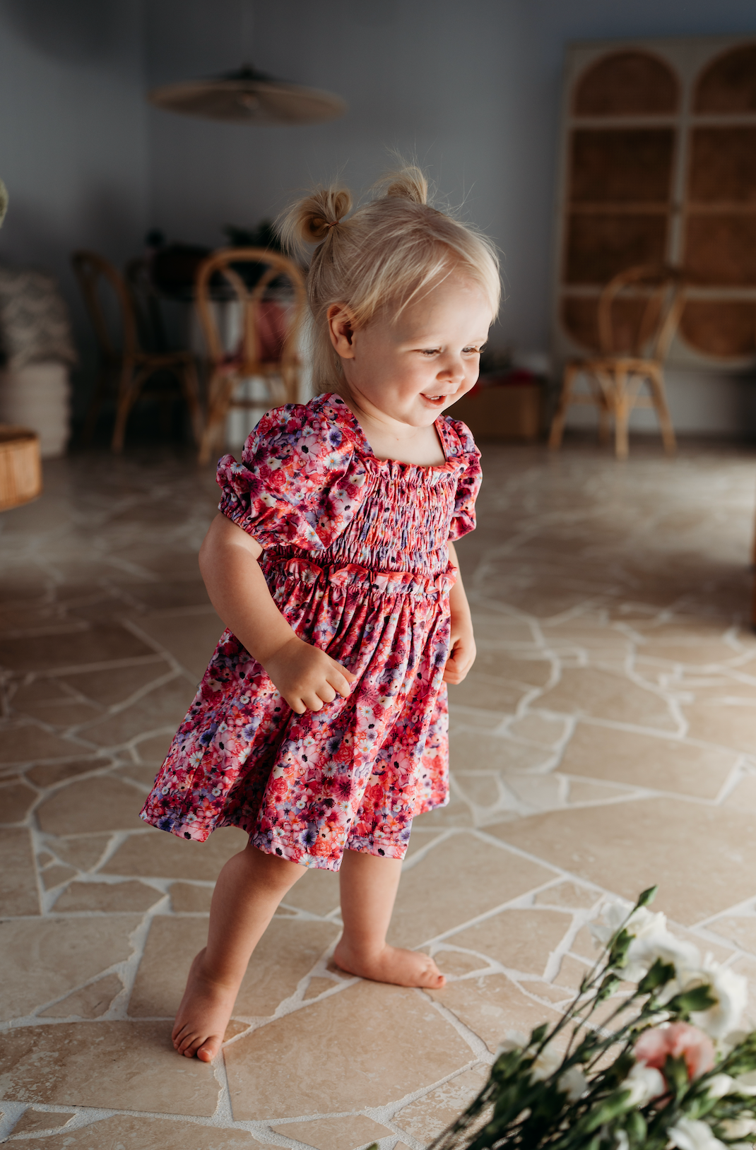 PICNIC FRILL DRESS | BLOSSOM VIVID