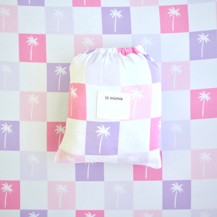 Bassinet/Change Cover | Pink Palms Gingham