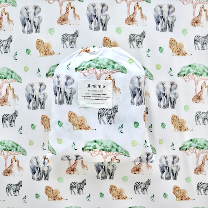 Cot Sheet | Safari Animals