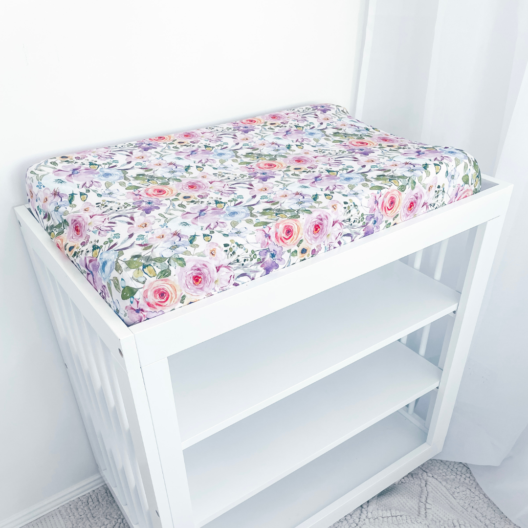 Bassinet Sheet/Change Cover | Pastel Pink Floral